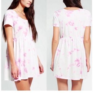 Pink Tie Dye Babydoll Short Sleeve Urban Outfitters By Corpus Dress [Small]